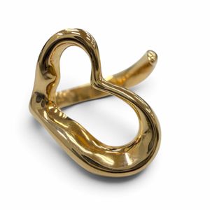 全新 ▼ TIFFANY&Co. Tiffany Elsa Peretti 鏤空心形 750 (PG) K18 金戒指，尺寸 JP 11（約），重量 6.6 克，女士款