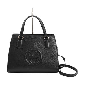 [중고] Gucci 구찌 SOHO 2WAY 손가방 607722 엠보싱 레더 블랙