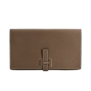 【二手】Hermes 爱马仕 长款钱包 New H Passant Long Wallet Epsom Etain