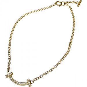 TIFFANY&Co./Tiffany T Smile Mini Diamond Bracelet, K18YG Yellow Gold, 1.6g, 14.5cm, Women's [Used]