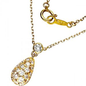 MIKIMOTO/ミキモト ティアドロップモチーフ ダイヤモンド 0.26ct ネックレス K18YGイエローゴールド 3.0g 38.5/42cm レディース 【中古】
