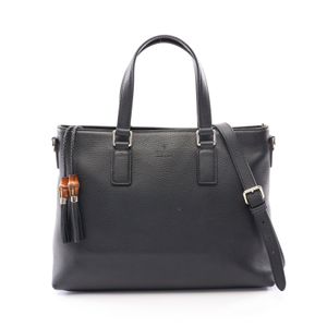 [중고] Gucci 구찌 토트백 뱀부 태슬 2WAY 365346 블랙 레더 뱀부 태슬 2way 핸드백 여성용 Used A