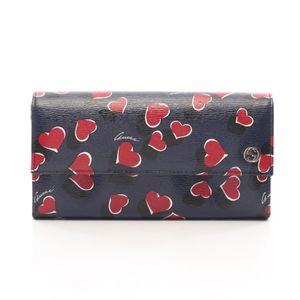 [중고] Gucci 구찌 인터로킹 G 하트비트 장지갑 309702 네이비/레드/화이트 레더 인터로킹 G 하트비트 ZIP 장지갑