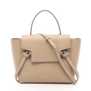 [Used] Celine CELINE handbag BELT BAG NANO Belt Bag Nano 2WAY Light Beige Leather Belt Bag Nano Women's Used A