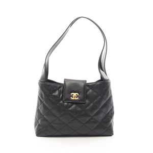 【สินค้ามือสอง】 ชาแนล CHANEL กระเป๋าสะพายไหล่ Matelasse สีดำ หนังคาเวียร์ (Grained Calfskin) กระเป๋าสะพายไหล่ Matelasse สำหรับผู้หญิง สภาพ A