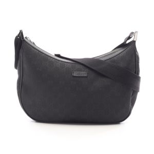 【중고】 Gucci 구찌 숄더백 GG 캔버스 122790 블랙 캔버스 레더 숄더백 여성용 Used A