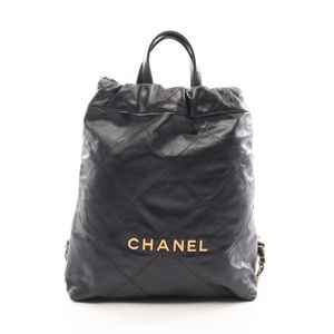 【สินค้ามือสอง】 ชาแนล CHANEL กระเป๋าเป้ CHANEL22 สีดำ หนัง CHANEL22 Small Chain Backpack สำหรับผู้หญิง สภาพ A