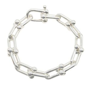 [Used] Tiffany & Co. Hardware Bracelet, Large, 60153089, Wrist size 16.5cm, Sterling Silver 925, Women's Hardware Bracelet, Large.