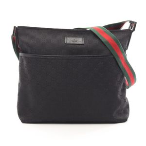 [중고] Gucci 구찌 숄더백 쉐리 라인 GG 캔버스 블랙/그린/레드 캔버스 레더 쉐리 라인 숄더백 여성용