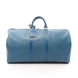 [Used] Louis LOUIS VUITTON Keepall 55 Boston Bag M42955 Toledo Blue Leather Keepall 55 Unisex Used B