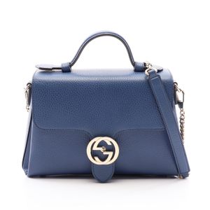 [중고] Gucci 구찌 손가방 인터로킹 G 2WAY 510302 블루 레더 인터로킹 G 2way 손가방 여성용 Used A