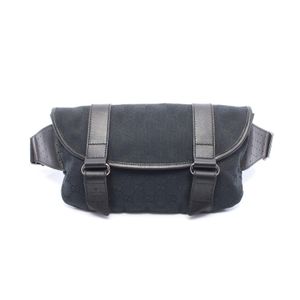 [중고] Gucci 구찌 웨이스트백 GG 캔버스 145851 블랙 캔버스 레더 바디백/웨이스트백 유니섹스 Used A