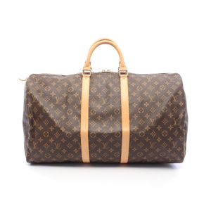 【二手】LOUIS VUITTONKeepall 55 波士頓包 M41424 PVC塗層帆布皮革 Keepall 55 男女通用款