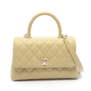 【สินค้ามือสอง】 ชาแนล CHANEL กระเป๋าถือ Coco Handle Flap Matelassé 2WAY A92990 สีมะกอก หนังคาเวียร์ (Grained Calfskin) Coco Handle Matelassé กระเป๋าสะพายโซ่ 2way