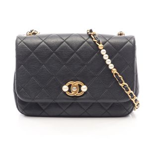 [중고] Chanel 샤넬 숄더백 마틀라세 블랙 레더 플랩 체인 숄더백 여성용 Used B