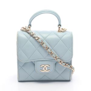 [중고] Chanel 샤넬 숄더백 미니 마틀라세 체인 클러치 AP2682 라이트 블루 레더 미니 마틀라세 체인 클러치 여성용 Used B