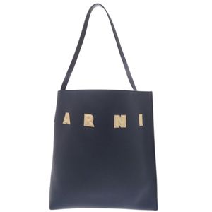 미사용급 MARNI Museo 미디엄 호보백 레더 네이비 토트백 0493【중고】MARNI