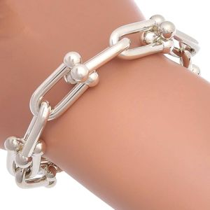 TIFFANY & Co. 하드웨어 라지 링크 팔찌 실버 약 64g hardware large link 유니섹스【중고】