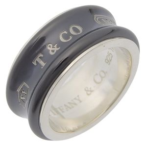 TIFFANY & Co. 1837 반지 8호 실버925×티타늄 약 6.5g 1837 여성용【중고】