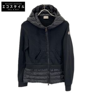 Moncler MAGLIA CARDIGAN Black Down-Paneled Hoodie, Size S [Used]
