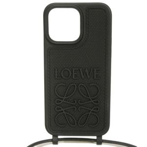 Used LOEWE iPhone 14 Pro Max Case with Strap, Logo, Anagram, Rubber, Black, Smartphone Case C987R22X01