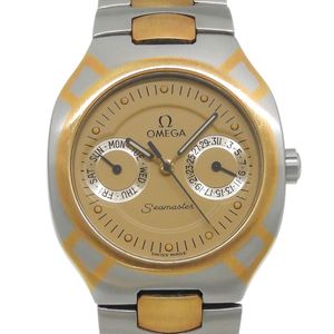 นาฬิกาข้อมือ โอเมก้า (OMEGA) Seamaster Polaris รุ่น Day-Date 396.1222 สแตนเลสสตีล ระบบควอตซ์ หน้าปัดสีเบจ สำหรับสุภาพสตรี [มือสอง]