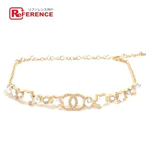CHANEL B24C CC Coco Mark Star Chain Choker Necklace
