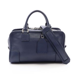 【二手】 LOEWE Amazona 28 兩用手提包，海軍藍皮革，女士，二手 B