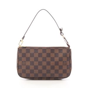 【二手】 LOUIS VUITTON 手提包 Pochette Accessoires Damier Ebene N51985 PVC涂层帆布 皮革 Pochette Accessoires