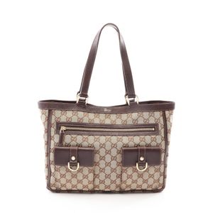[중고] Gucci 구찌 토트백 애비 GG 캔버스 146247 브라운/베이지 캔버스 레더 애비 토트백 여성용 Used B