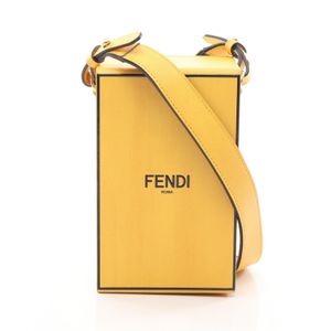 【二手】芬迪FENDI單肩包 Box 黃色皮革 Box 單肩包 男女通用 二手 A