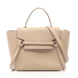 [Used] Celine CELINE Handbag BELT BAG MICRO Belt Bag Micro 2WAY Beige Leather Belt Bag Micro Women's Used B