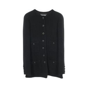 [Used] Chanel CHANEL Color Jacket Tweed P33304V22418 Black Wool Jacket Women's Used A