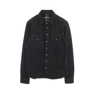 【二手】Chrome Hearts Crossball 紐帶十字貼片西部襯衫夾克，黑色純棉，男士西部襯衫夾克