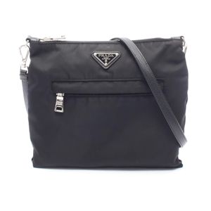【二手】Prada PRADA 單肩包 三角形 Logo 黑色尼龍皮革 三角形 Logo 單肩包 女士 二手 A