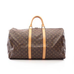 【二手】LOUIS VUITTONKeepall 55 波士頓包 M41424 PVC塗層帆布皮革 Keepall 55 男女通用款