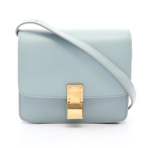[Used] Celine CELINE Shoulder Bag Classic Small Light Blue Leather Classic Box Small Women's Used A