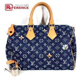 LOUIS VUITTON RFIC Monogram Flower Denim Speedy Bandoulière 30 手提包