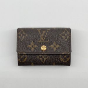 【สินค้ามือสอง】 LOUIS VUITTON Porte Monnaie Plat Monogram Canvas / Calf Leather M61930 กระเป๋าใส่เหรียญ สีน้ำตาล