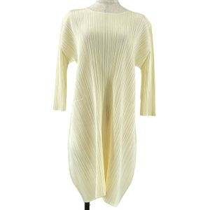 미품▲PLEATS PLEASE ISSEY MIYAKE PP71-JH167 플리츠 원피스 아이보리 2 일본제 정품 여성용
