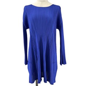 미품▲PLEATS PLEASE ISSEY MIYAKE PP73-JT223 플리츠 원피스 블루 4 일본제 정품 여성용