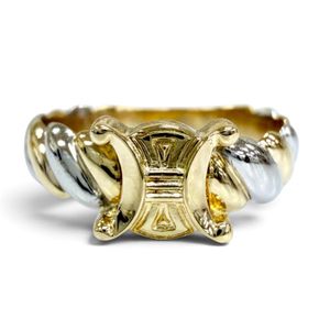 Excellent condition☆ CELINE vintage 750 PT900 Macadam ring, yellow gold and platinum, equivalent to JP size 13, weight 3.83g, women's, with box.