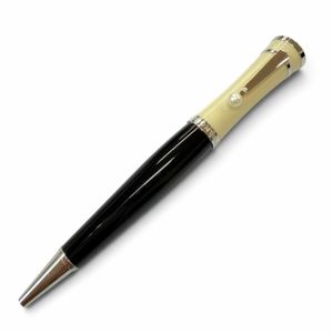 美品▼MONTBLANC モンブラン グレタ ガルボ スペシャルエディション パール ホワイトスター ツイスト式 ボールペン ホワイト ブラック シルバー ドイツ製 レディース