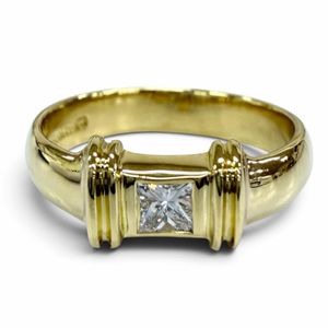Mint condition☆TIFFANY&Co. Tiffany Vintage 750 (YG) Diamond Stacking Ring, Yellow Gold, Size JP 8 (approx.), Weight 4.17g, Women's