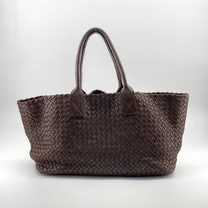 [สินค้ามือสอง] BOTTEGAVENETA Intrecciato Cabat MM Nappa Leather 115664 กระเป๋าโท้ท สีน้ำตาล