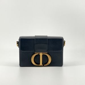 【สินค้ามือสอง】 Christian Dior 30 Montaigne Box Calfskin Shoulder Bag M9204UMOS Black x Gold