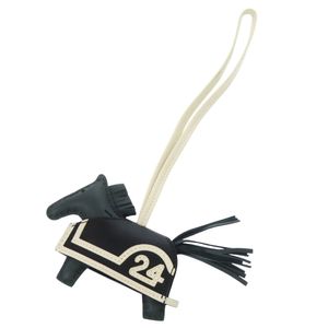 精品 Hermes 爱马仕 Rodeo 24 PM 小羊皮 绿色/黑色/奶油色 K刻印 (2025年制) 包包挂饰 1254 【二手】