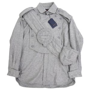 미사용 LOUIS VUITTON 플라스트론 셔츠 위드 새시 앤 패치 캐시미어 코튼 사이즈 L 그레이 아우터(기타) LV 1237【중고】LOUIS VUITTON 남성용