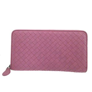 신품 수준 보테가 베네타 인트레치아토 레더 퍼플 라운드 지퍼 장지갑 0938【중고】BOTTEGA VENETA