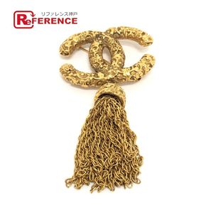CHANEL 93A Coco Mark Fringe Lava Brooch